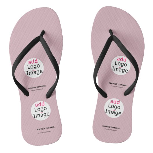 Business Chic  Logo Dusty Roos Roze Teenslippers (Voetbed)