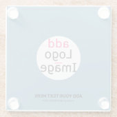 Business Chic Promo Dusty Blue Glazen Onderzetter (Achterkant)