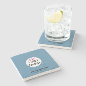 Business Chic Promo  Dusty Blue Stenen Onderzetter (Zijkant)