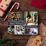 Business Christmas Kaart Prettige feestdagen 2024<br><div class="desc">Breid uw welgewensen uit en begroet uw klanten "Prettige feestdagen" met deze aangepaste kerstkaarten voor fotocollage. Pas maximaal vijf foto's aan om het een speciale aanraking te geven. Pas de rug met uw eigen groet aan. Maak het voor uzelf gemakkelijk en maak het nog bedachtzaam met deze moderne sjabloon.</div>