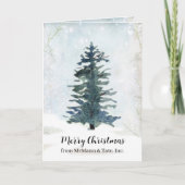 Business Christmas Tree Winter Snow Frost Custom Kaart (Voorkant)