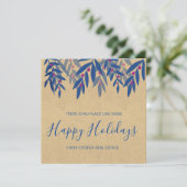 Business Client Christmas Card Kraft Blue Kaart (Staand voorkant)