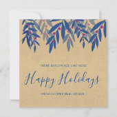 Business Client Christmas Card Kraft Blue Kaart (Voorkant)