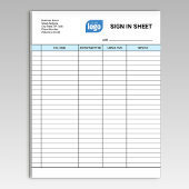 Business Client Sign In Sheet Template Notepad Notitieblok