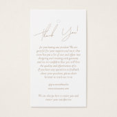 Business Clothing Dank u dat u Label ophangt met L Visitekaartje (Voorkant)