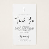 Business Clothing Dank u Logo Label Hang Label Visitekaartje (Voorkant)