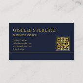 Business Coach Blue Gold Logo QR Code Visitekaartje (Achterkant)