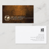 Business Coach Gold Wereldbol Icon Professional Visitekaartje (Voorkant / Achterkant)