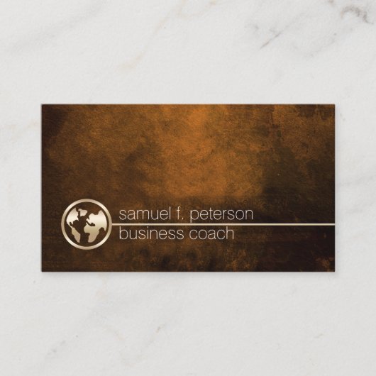 Business Coach Gold Wereldbol Icon Professional Visitekaartje (Voorkant)