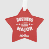 Business College Major Patriotic American Flag Ornament (achterkant)