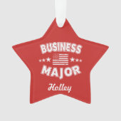 Business College Major Patriotic American Flag Ornament (voorkant)