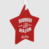 Business College Major Patriotic American Flag Ornament (voorkant)