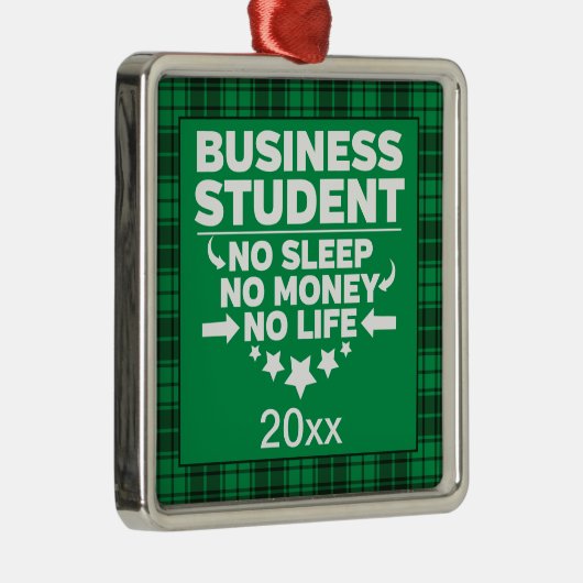 Business College Student Green Pset-programma's Metalen Ornament (Rechts)