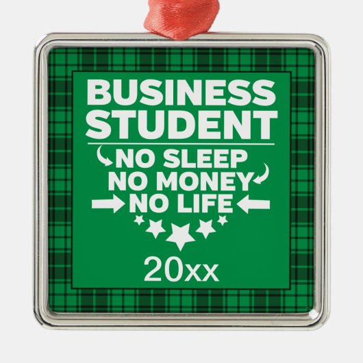 Business College Student Green Pset-programma's Metalen Ornament (Voorkant)