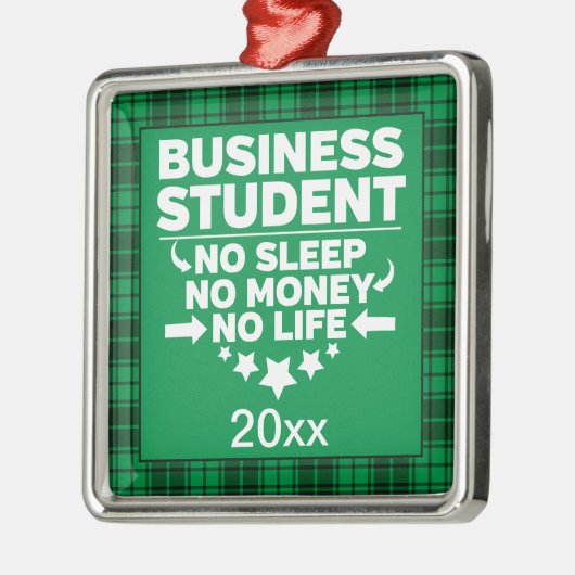 Business College Student Green Pset-programma's Metalen Ornament (Links)