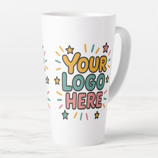 Business, Company, Advertising Your Logo Here Latte Mok (Rechterhoek)