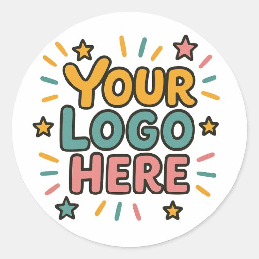 Business, Company, Advertising Your Logo Here Ronde Sticker (Voorkant)