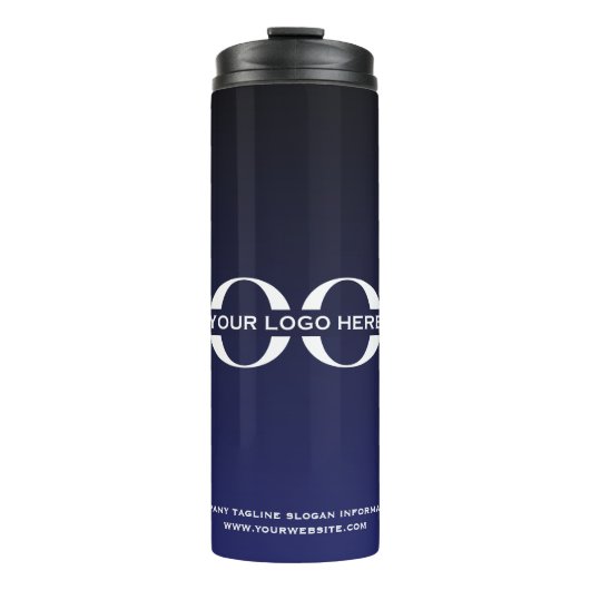 Business Company Corporate Logo Navy Blue Thermosbeker (Voorkant)