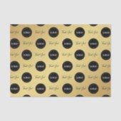 Business Company Custom Logo Bedankt Gold-look Tissuepapier (Voorkant)