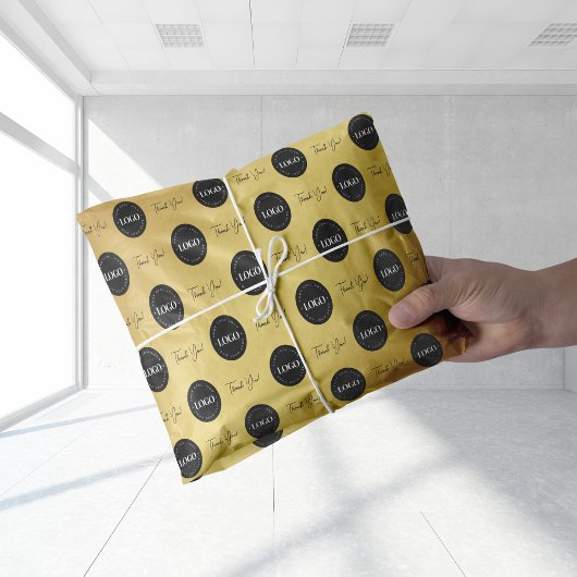 Business Company Custom Logo Bedankt Gold-look Tissuepapier