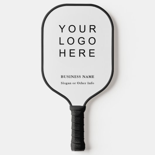 Business Company Logo Black en White Pickleball Paddle (Voorkant)