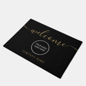 Business Company Logo Gold Black Welkom Deurmat (Schuin)