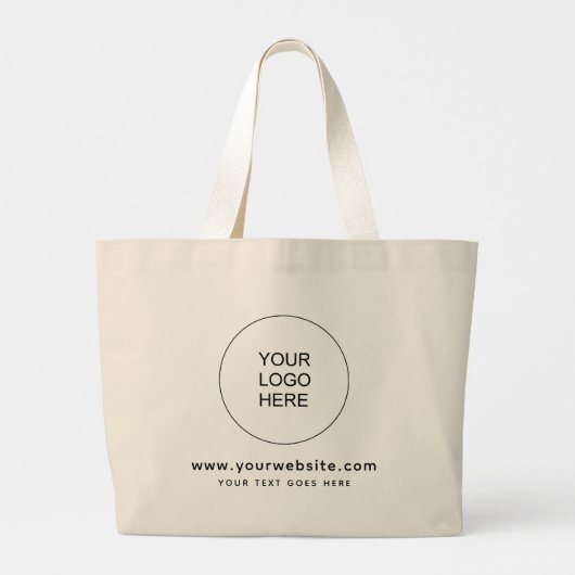 Business Company Logo Hier Website Dubbelzijdig Grote Tote Bag (Achterkant)