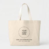 Business Company Logo Hier Website Dubbelzijdig Grote Tote Bag (Voorkant)