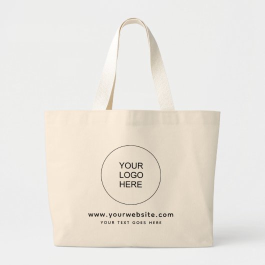 Business Company Logo Hier Website Dubbelzijdig Grote Tote Bag (Voorkant)