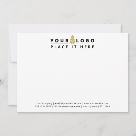 Business Company Logo Professional White Notitiekaartje (Voorkant)