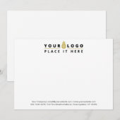 Business Company Logo Professional White Notitiekaartje (Voorkant / Achterkant)