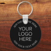 Business Company Logo Promotion Black Sleutelhanger (Voorkant)