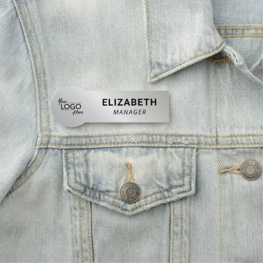 Business Company Logo Silver Naamplaatje (In situ)