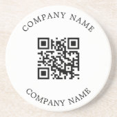 Business company logo tekst QR code Zandsteen Onderzetter (Voorkant)
