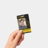 Business Conference-ID-badge Black en Gold Badge (Handheld)