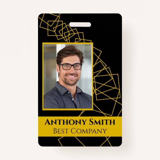 Business Conference-ID-badge Black en Gold Badge (Voorkant)