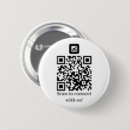Business Connect met ons QR-code Ronde Button 5,7 Cm (Voorkant /achterkant)