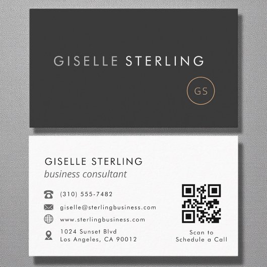 Business Consultant QR Code Luxury Black  Visitekaartje