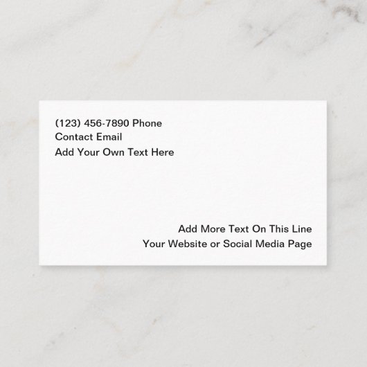 Business Consultant Simple Business Cards Visitekaartje (Achterkant)