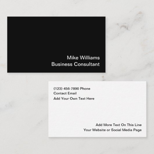 Business Consultant Simple Business Cards Visitekaartje (Voorkant / Achterkant)