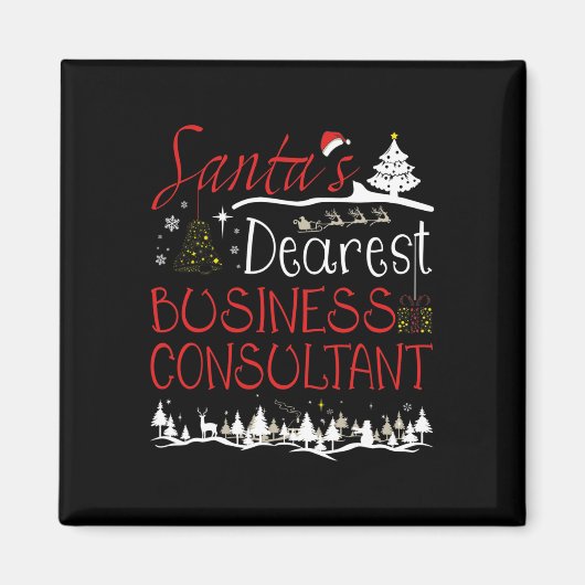 Business Consultant Xmas Job Schattige Kerst Magneet (Voorkant)