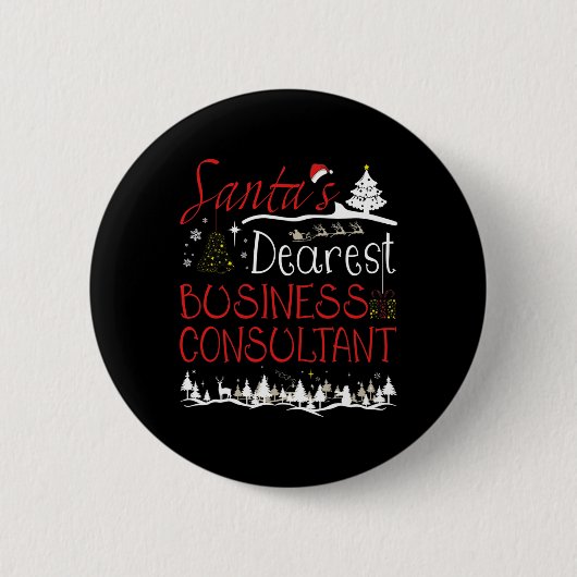 Business Consultant Xmas Job Schattige Kerst Ronde Button 5,7 Cm (Voorkant)