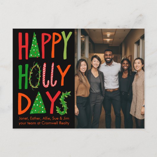 Business Corporate Christmas Holiday CUSTOM Photo  Briefkaart (Voorkant)