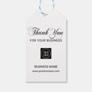 Business Corporate DANK JE White Black Add LOGO Cadeaulabel