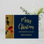 Business Corporate Golden Unique Holiday Kaart (Staand Voorkant)