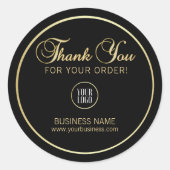 Business Corporate Hartelijk dank voor Gold Black  Ronde Sticker (Voorkant)