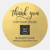 Business Corporate Hartelijk dank voor Gold Black  Ronde Sticker (Voorkant)