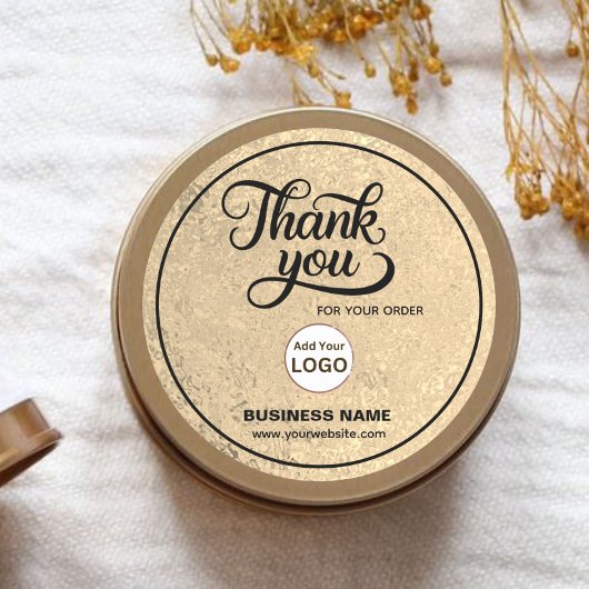 Business Corporate Hartelijk dank voor Gold Black  Ronde Sticker