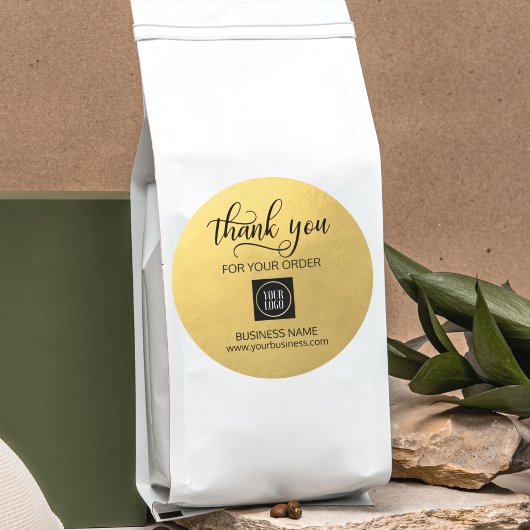 Business Corporate Hartelijk dank voor Gold Black  Ronde Sticker