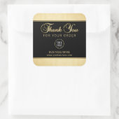 Business Corporate Hartelijk dank voor Gold Black  Vierkante Sticker (Tas)
